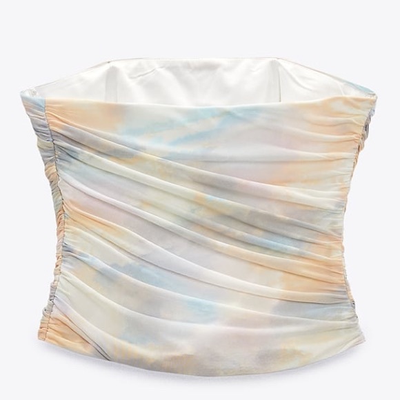 NWT ZARA STRAPLESS TULLE TOP SIZE M ONLY ONE | 3067/012 NWT - Picture 5 of 6